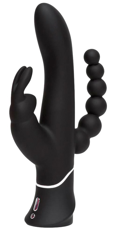 Happy Rabbit Happy Rabbit Triple Curve Tarzan Vibrator - Zwart