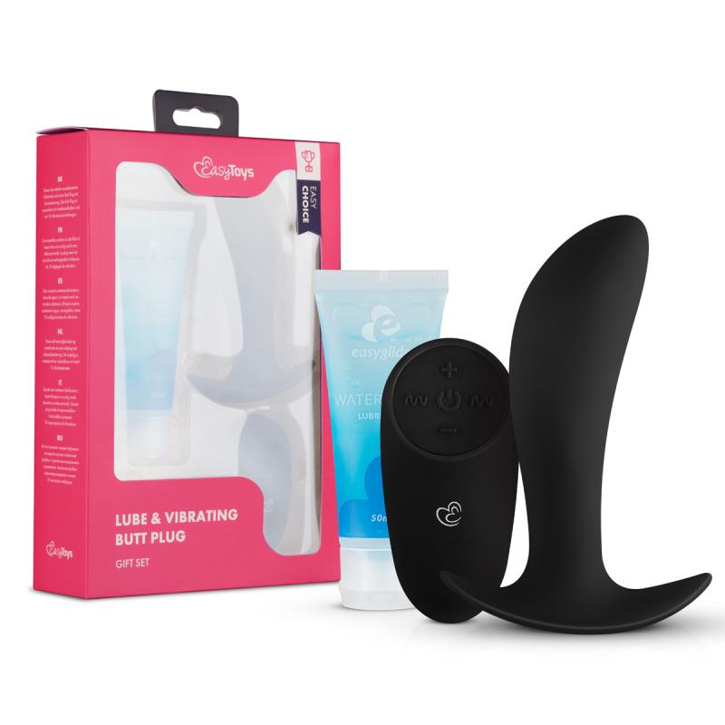 Easy Choice Vibrerende Buttplug & Glijmiddel - Gift Set - Zwart