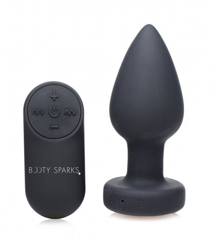 Vibrerende Buttplug Met LED-licht - Medium - Zwart
