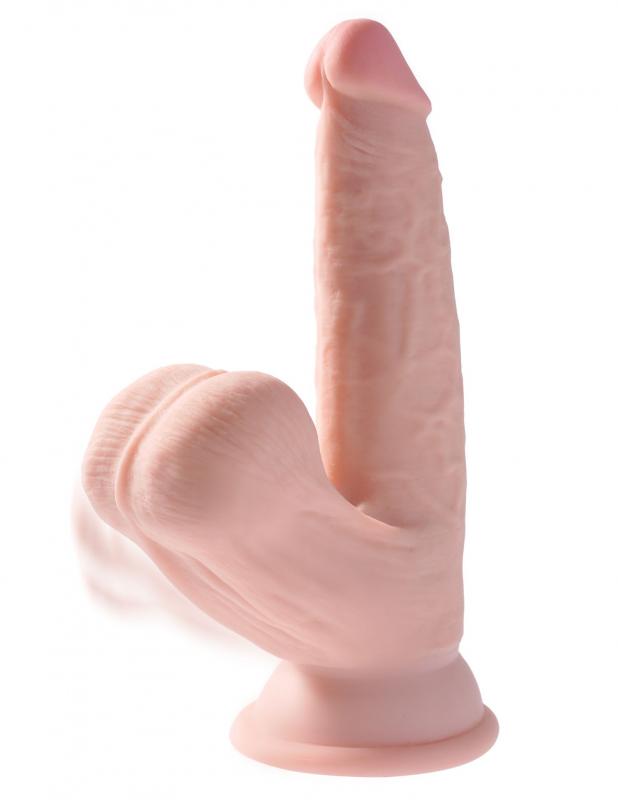 Pipedream King Cock Plus Realistische Dildo Met Bewegende Balzak - 19.5 cm - Beige