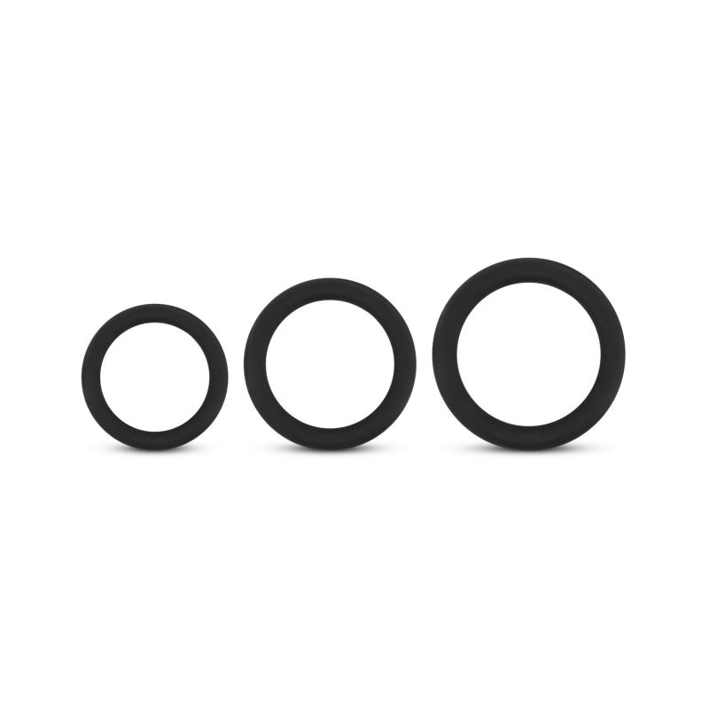 EasyToys Siliconen Set Cockringen In 3 Afmetingen - Zwart