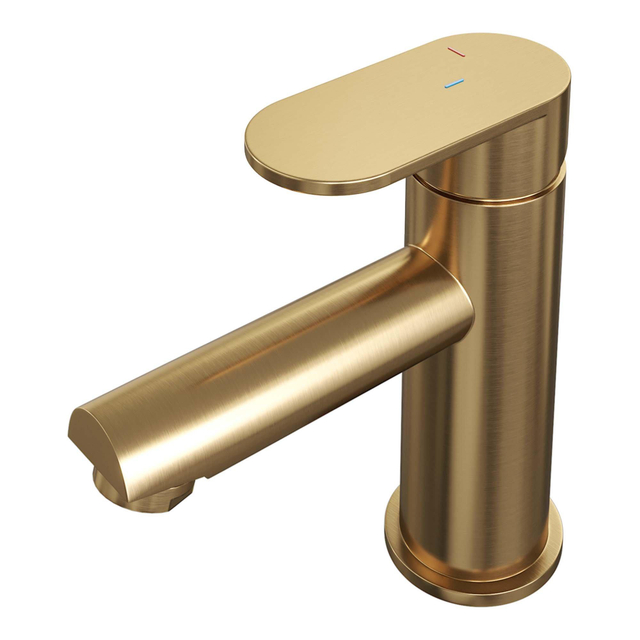 Brauer Brauer Gold - Edition Wastafelmengkraan opbouw - laag - model C - PVD - geborsteld 5-GG-001-HD3 - Goud