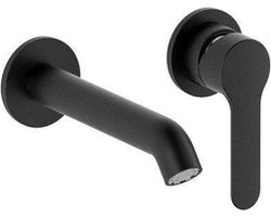 Nemo Nero wastafelkraan - 16cm - inbouw - mengkraan - messing zwart mat BU85876/17 NE