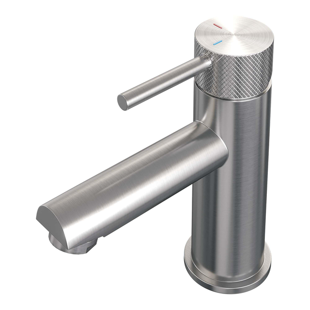 Brauer Brauer Brushed carving Wastafelmengkraan opbouw - laag - model a - PVD - geborsteld RVS 5-NG-001-HD6