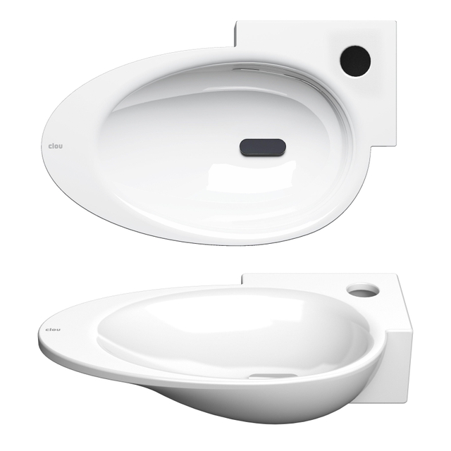 Clou Clou First fonteinkom 38.8x24.6cm kraangat rechts Keramiek Wit CL/03.03100