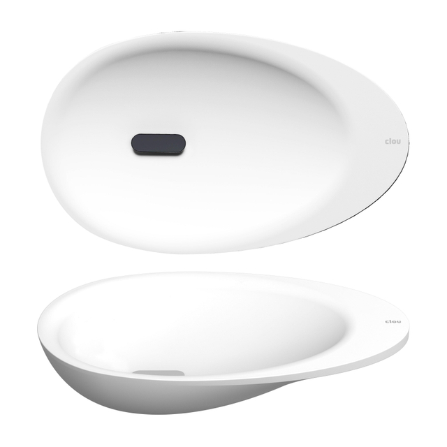 Clou Clou First fonteinkom 36x21.8cm zonder kraangat met plug Aluite Wit mat CL/03.10021