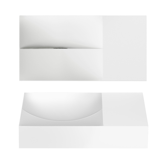 Clou Clou Vale Fontein - 38x19x7cm - voorbewerkt kraangat rechts - mat wit CL/03.13161.R