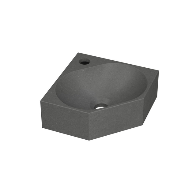 INK INK Matrix hoekfontein - 27x27x10cm - 1 kraangat - Quartz grijs 3404342