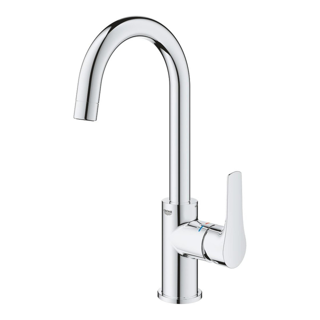 Grohe GROHE Eurosmart waterbesparende wastafelkraan l-size met ketting chroom 23743003
