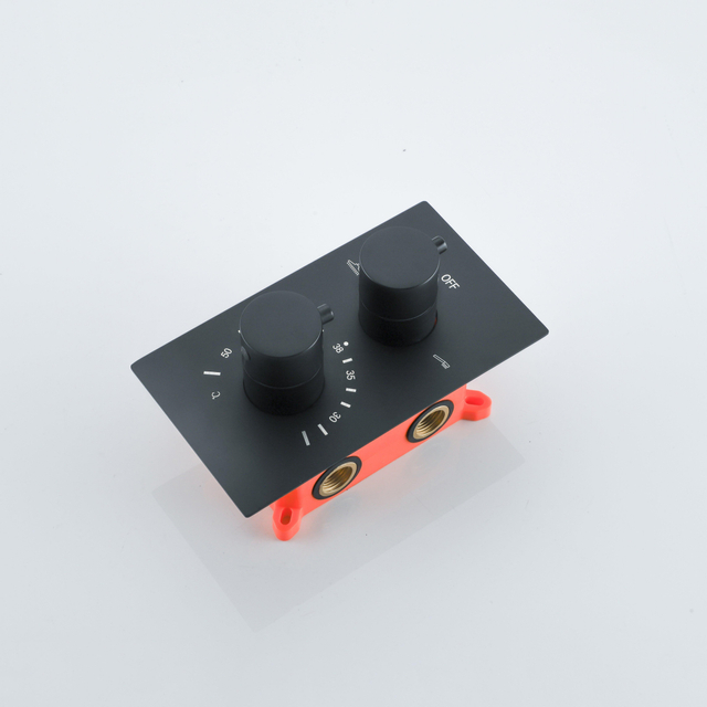 Fortifura Calvi Thermostatische Inbouwkraan - met inbouwdeel - mat zwart SW1159492