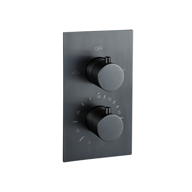 Fortifura Calvi Thermostatische Inbouwkraan - inbouwdeel - Geborsteld Gunmetal PVD SW1159495