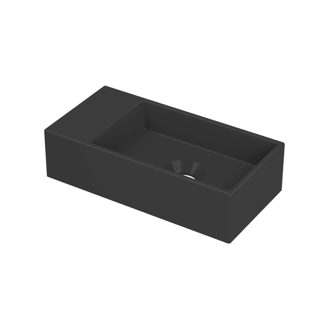 INK INK Versus Fontein - 36x18x9cm - wasbak rechts - 0 kraangaten - porselein zwart mat 3404270
