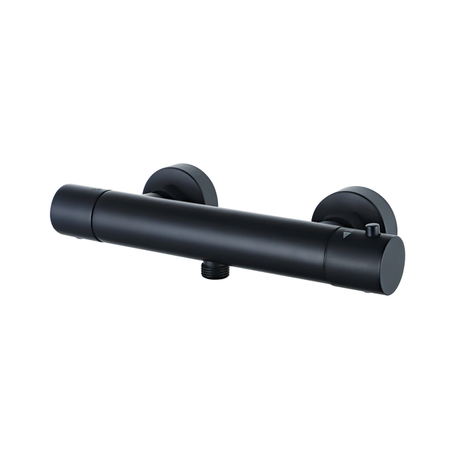 Fortifura Calvi Thermostatische Douchekraan - opbouw - zwart mat SW377839