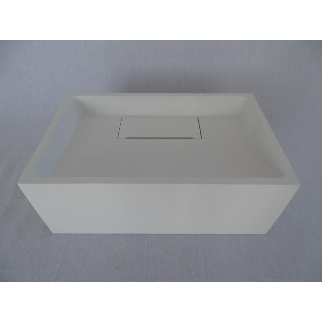 Arcqua Crosstone by Arcqua Sophie Fontein met inbouw sifon solid surface 35x22x13cm wit mat CTWL3022