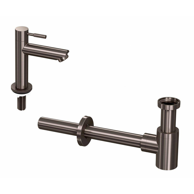 INK INK 1B Fonteinkraanset - staande Fonteinkraan - laag - designSifon - Metal black 9902434