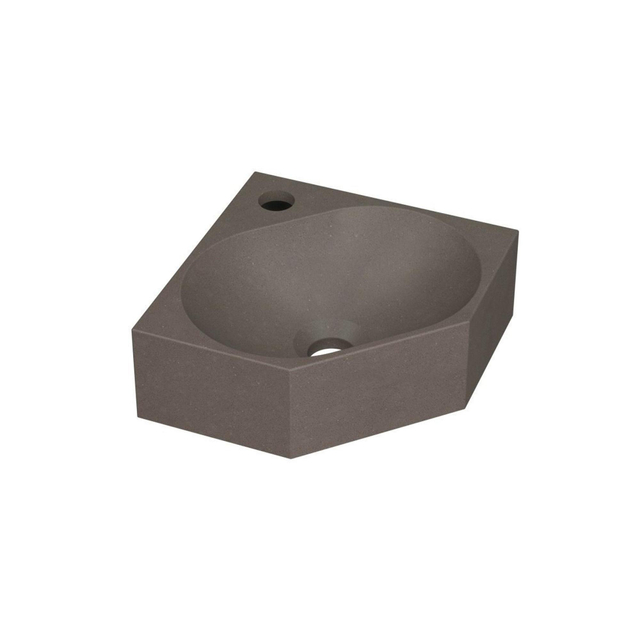 INK INK Matrix hoekfontein - 27x27x10cm - 1 kraangat - Quartz beton 3404344