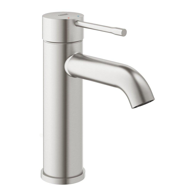 Grohe GROHE Essence waterbesparende wastafelkraan S-size m. gladde body Supersteel 24172DC1
