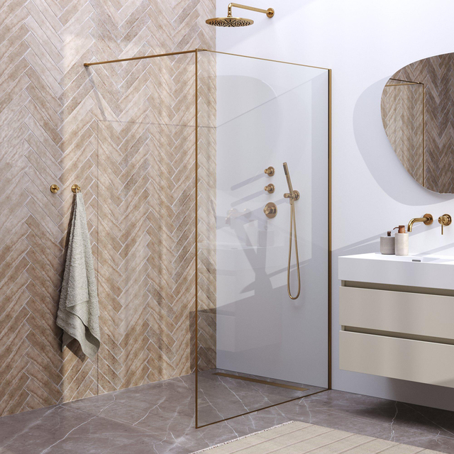 Brauer BRAUER Season Inloopdouche helder glas met frame 120x200cm - goud geborsteld GS-SEID1H120200GG