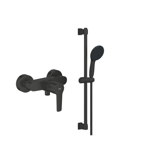 Grohe Grohe Start Douchekraan - met glijstangset - HOH 15cm - matte black (zwart) SW924741 / SW1126516