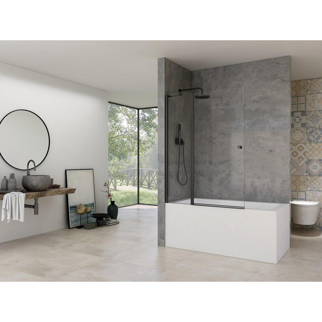 Van Rijn Products ST02 Badwand - 120x150cm - incl glasbehandeling - zwart ST02900ZW