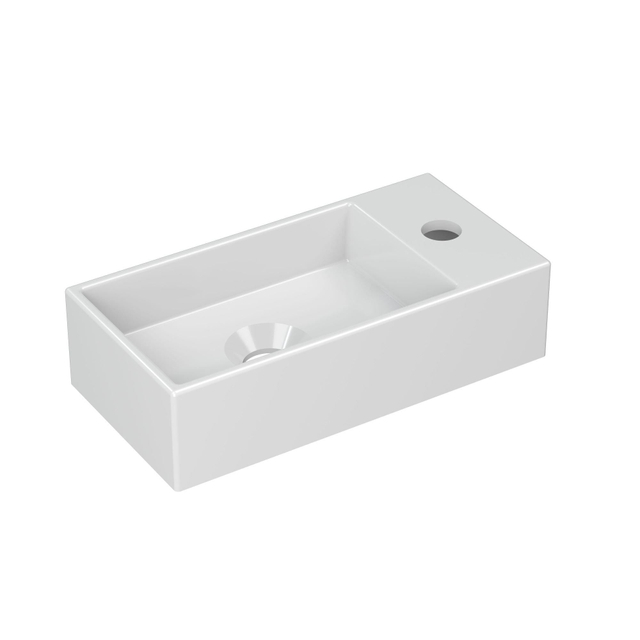 INK INK Versus Fontein - 36x18x9cm - wasbak links - 1 kraangat - porselein wit glans 3404241