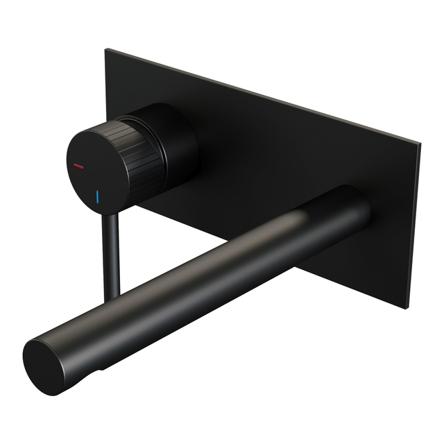 Brauer BRAUER Stripe Inbouw Wastafelmengkraan - rechte uitloop en afdekplaat - model A2 - mat 5-S-334 - Zwart