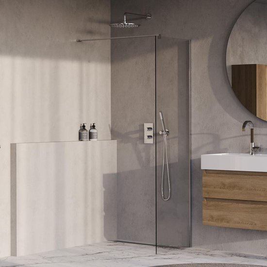 Brauer Oblivion Inloopdouche - 60x200cm - glascoating - helder glas - Chroom GS-OBI1H60200CE