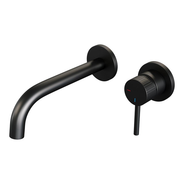 Brauer BRAUER Stripe Inbouw Wastafelmengkraan - gebogen uitloop en rozetten - model A1 - mat 5-S-328 - Zwart