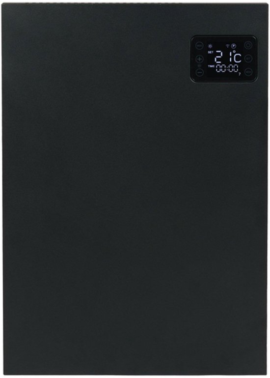 EUROM Alutherm Sani Convectorkachel - 40x56cm - 800watt - wifi - wand - Verticaal - mat 361025 - Zwart