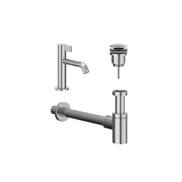 IVY Fonteinset - opbouw - laag - always open plug - Chroom 6901411