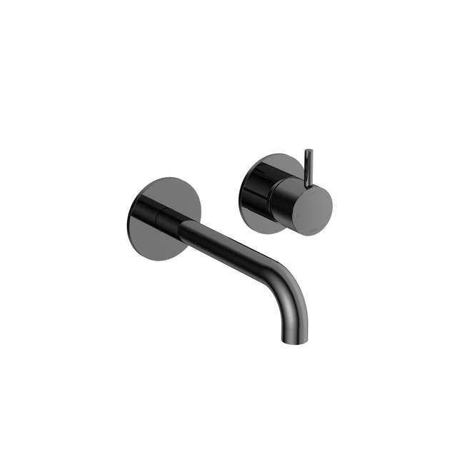 Hotbath Hotbath Cobber Afbouwdeel - voor wastafelkraan - 18cm uitloop - Zwart Chroom CB105EXT18BK