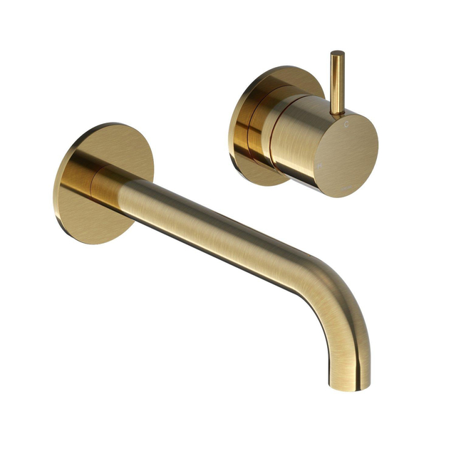 Hotbath Hotbath Cobber Wastafelkraan inbouw - 18 cm uitloop - PVD - geborsteld messing CB105EXT18BBP HBCB105