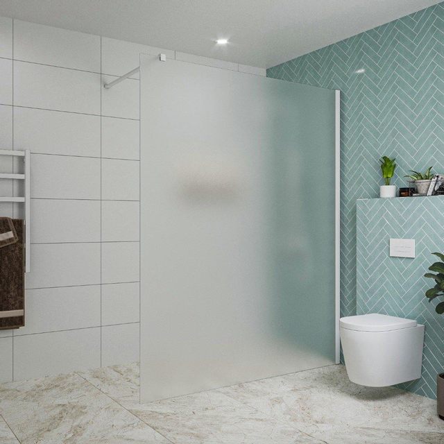 Fortifura Galeria inloopdouche - 160x200cm - mat glas - wandarm - mat wit SW797932/SW797906