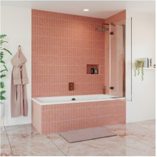 Crosswater Crosswater Optix 10 Badwand - 90x150cm - rechts - geborsteld brons OXBDBZC0900R