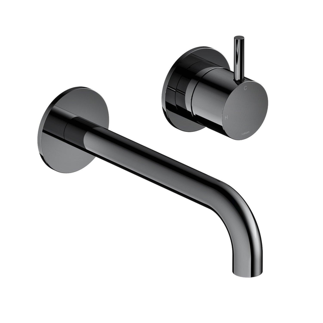 Hotbath Hotbath Cobber Wastafelkraan inbouw - 18 cm uitloop - zwart chroom CB105EXT18BK HBCB105