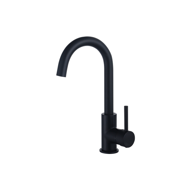 Fortifura Calvi wastafelkraan - hoog - draaibare uitloop - mat zwart SW809347