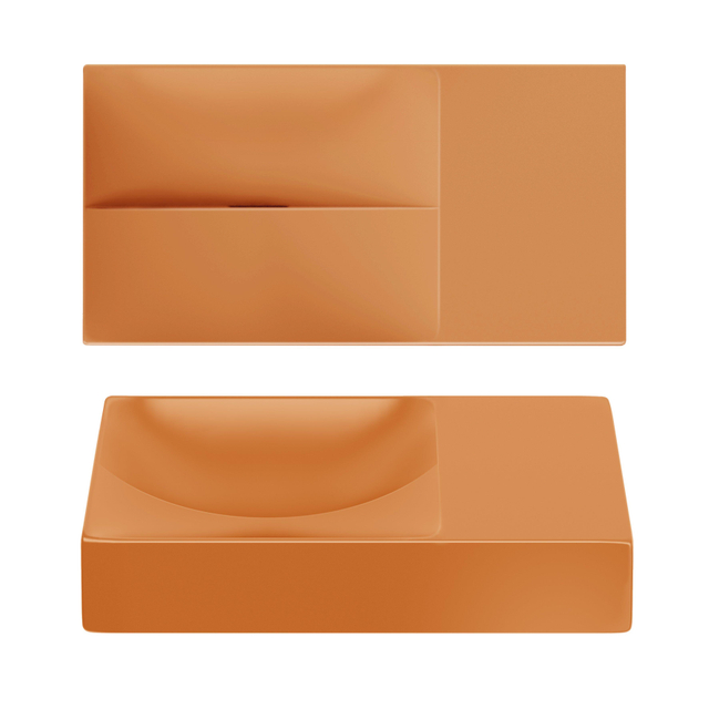 Clou Clou Vale fontein 38 cm zonder kraangat rechts mat it. zand keram CL/03.36161.R