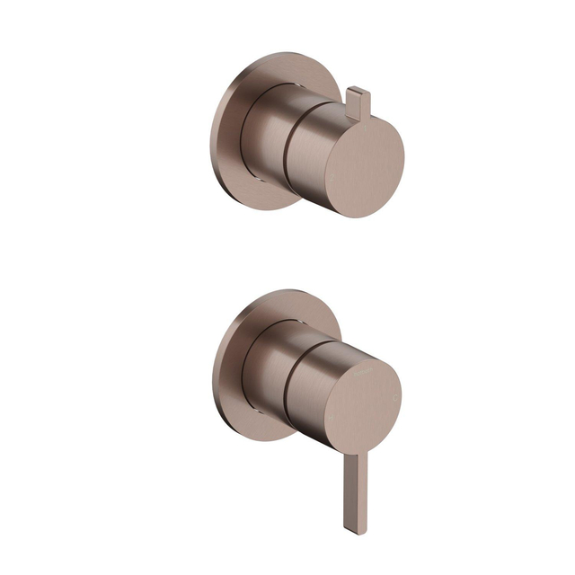 Hotbath Hotbath Ace Afbouwdeel - mengkraan - 2-weg omstel - Geborsteld Koper PVD AC129EXTBCP