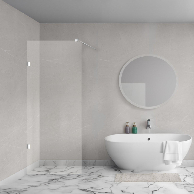 Aqua Vista Galatina Zijwand - 90x200cm - excl. montageset - helder glas R-GS-LX-P90