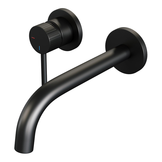 Brauer BRAUER Stripe Inbouw Wastafelmengkraan - gebogen uitloop en rozetten model A2 - mat 5-S-332 - Zwart