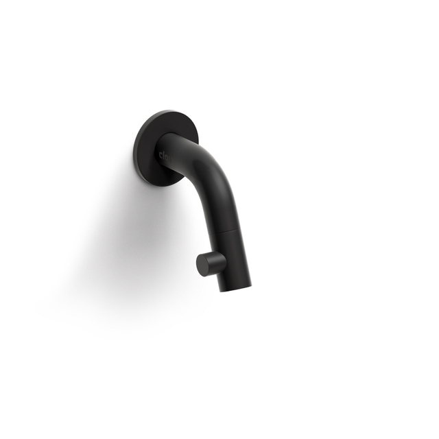 Clou Clou Kaldur fonteinkraan 4.5x9.5cm korte uitloop wandmontage messing mat CL/06.05.001.21 - Zwart