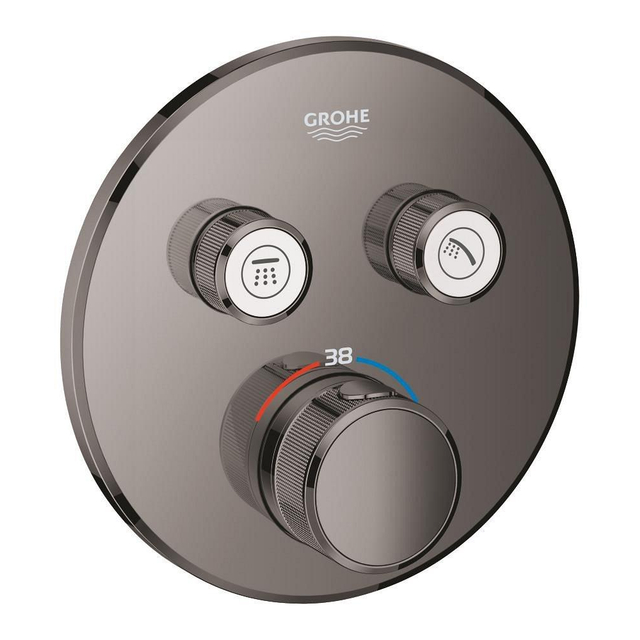 Grohe Grohe SmartControl Inbouwthermostaat - 3 knoppen - rond - hard graphite 29119a00