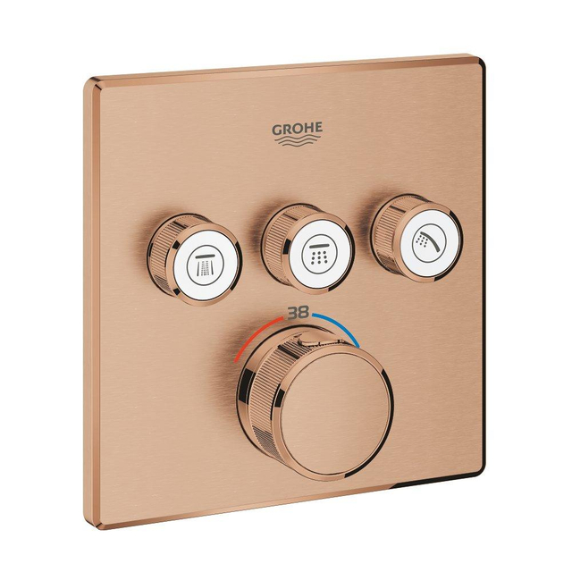Grohe Grohe Grohtherm SmartControl Inbouwthermostaat - 4 knoppen - vierkant - brushed warm sunset 29126dl0