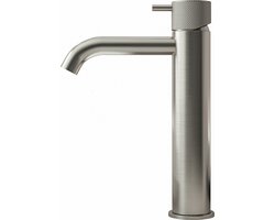 Hotbath Cobber X middelhoge wastafelmengkraan zonder waste geborsteld nikkel CX003MCGN