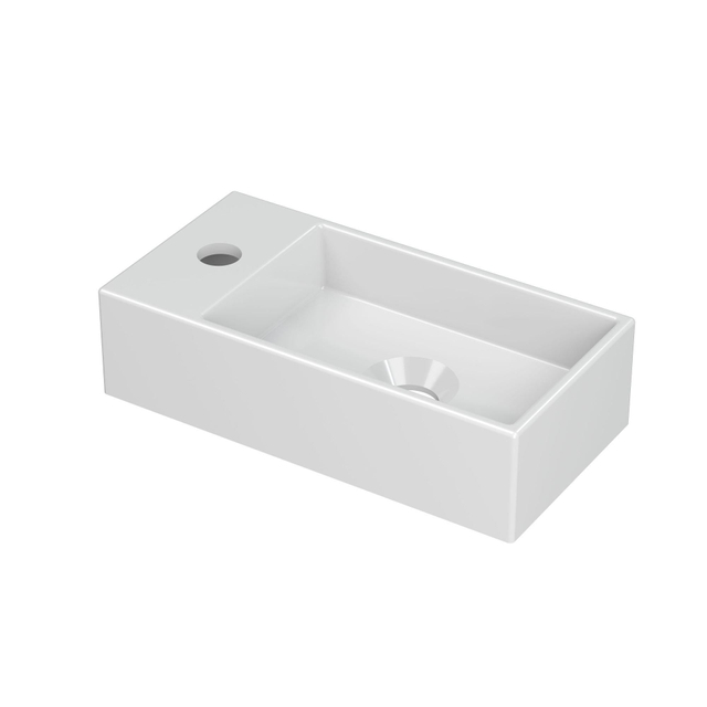 INK INK Versus Fontein - 36x18x9cm - wasbak rechts - 1 kraangat - porselein wit glans 3404240