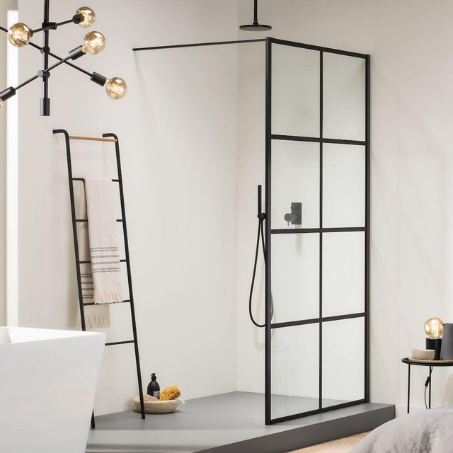 Sealskin Sealskin Soho inloopdouche type A3 120x210cm zwart-helder glas CKBA31206195100