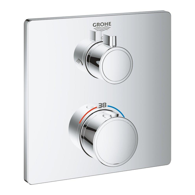 Grohe Grohe Grohtherm Inbouwthermostaat - 2 knoppen - rechthoekig - chroom 24079000