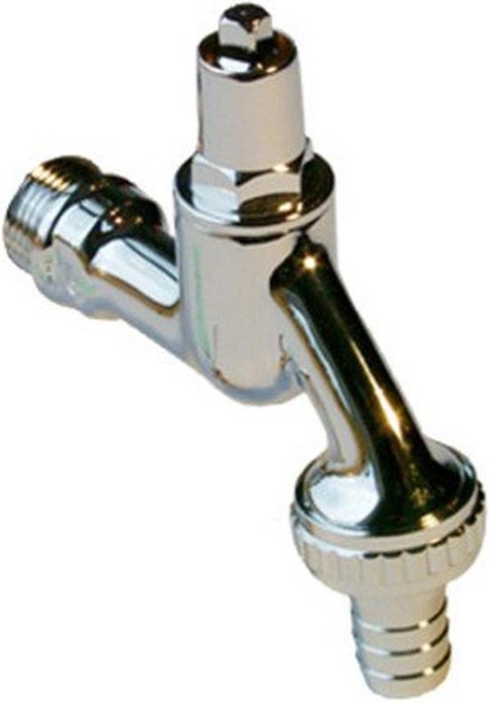 Go by Van Marcke dubbele dienstkraan met sleutel 1/2M mat verchroomd 190903