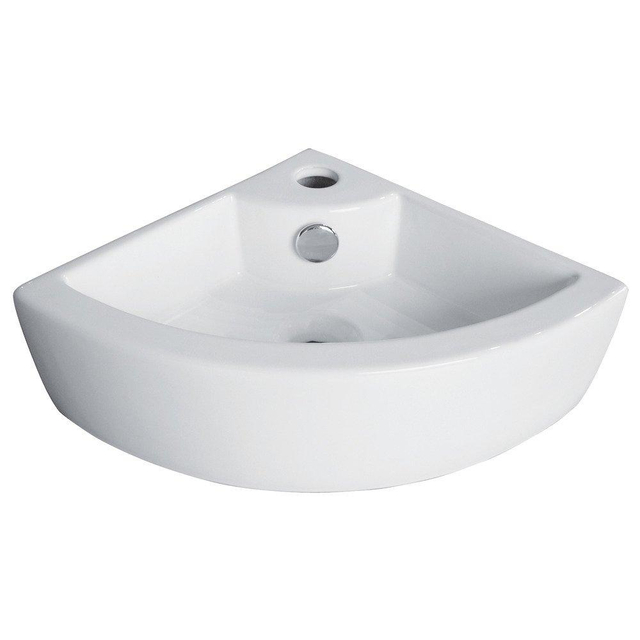 GO by Van Marcke Hera handenwasser hoekmodel 44x31,5x12,6 cm porselein wit 1 kraangat TR4299