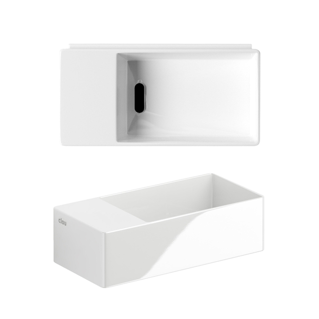 Clou Clou New Flush fontein 35x18cm inclusief afvoerset zonder kraangat Keramiek Wit CL/03.03432